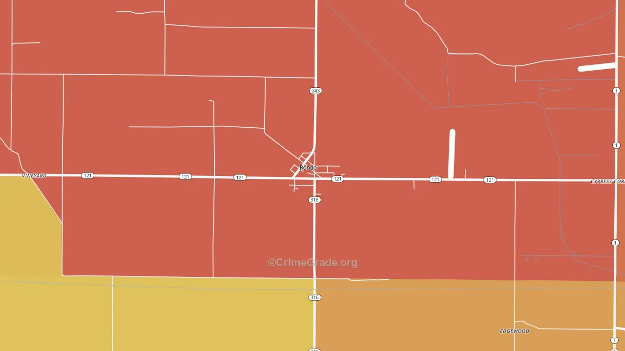 Rondo, AR Map of Vandalism Rates