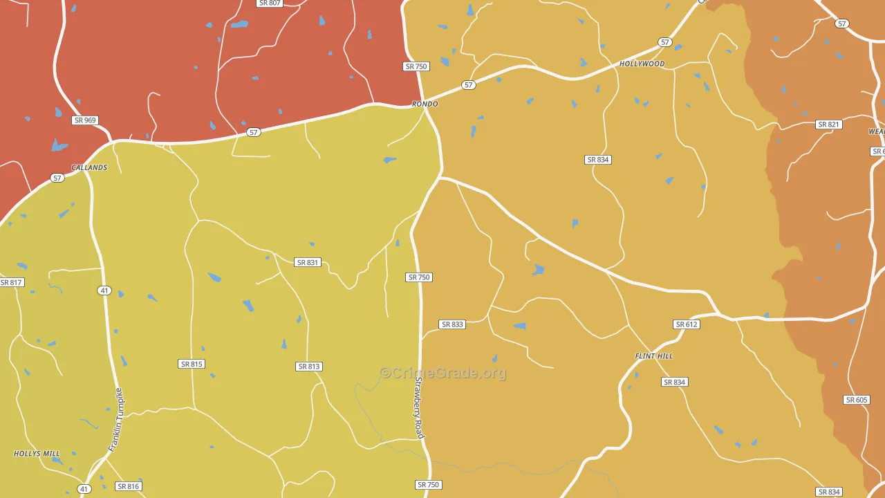 Rondo, VA Map of Vandalism Rates