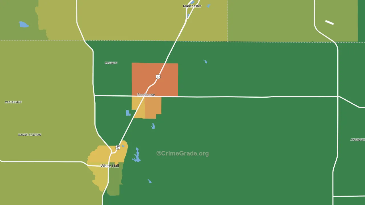 Roodhouse, IL Map of Vandalism Rates