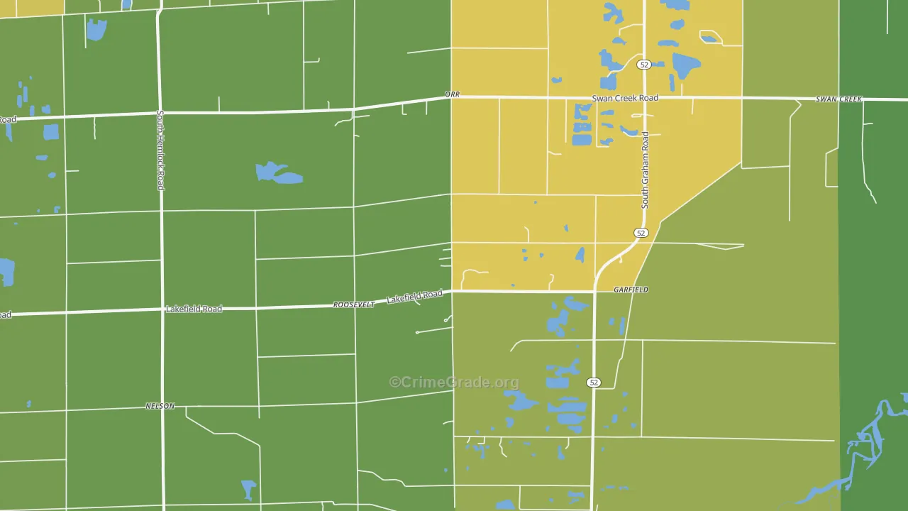Roosevelt, MI Map of Vandalism Rates