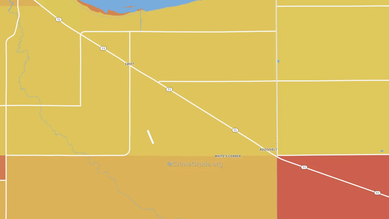 Roosevelt, MN Map of Vandalism Rates