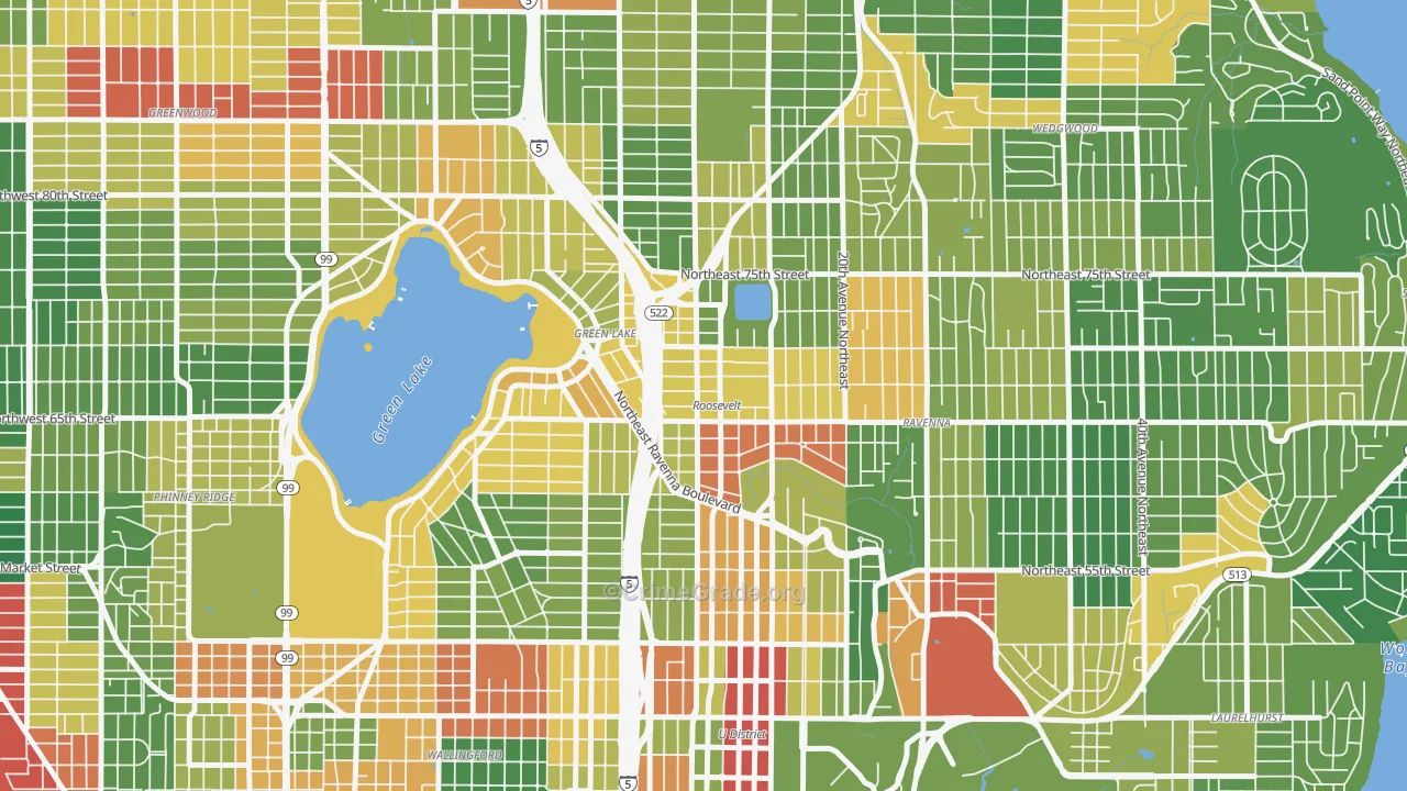 Roosevelt, Seattle, WA Map of Vandalism Rates