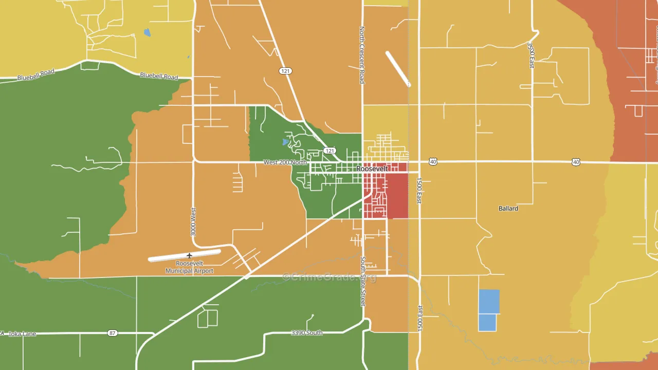 Roosevelt, UT Map of Vandalism Rates
