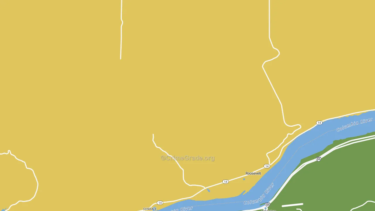 Roosevelt, WA Map of Vandalism Rates