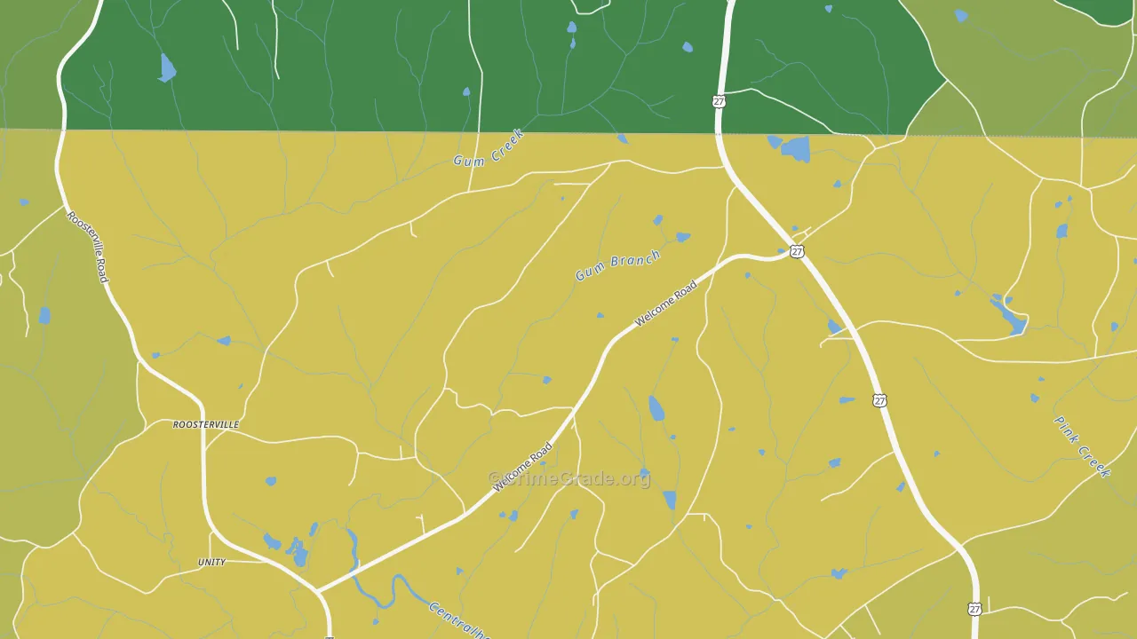 Roosterville, GA Map of Vandalism Rates