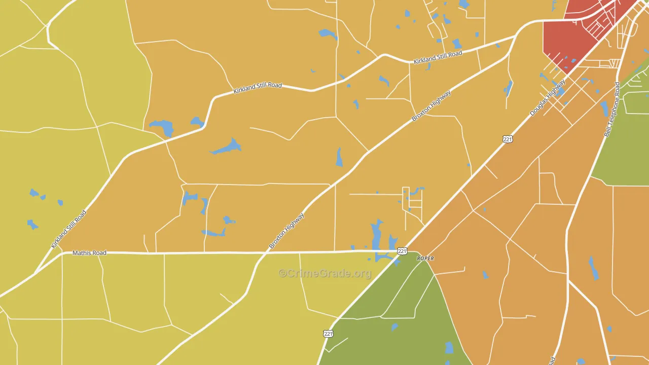 Roper, GA Map of Vandalism Rates