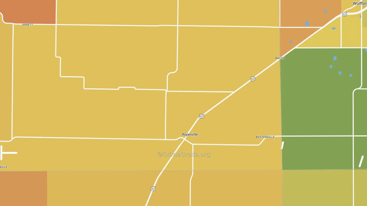 Ropesville, TX Map of Vandalism Rates