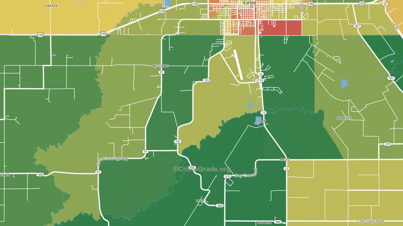 Rork, LA Map of Vandalism Rates