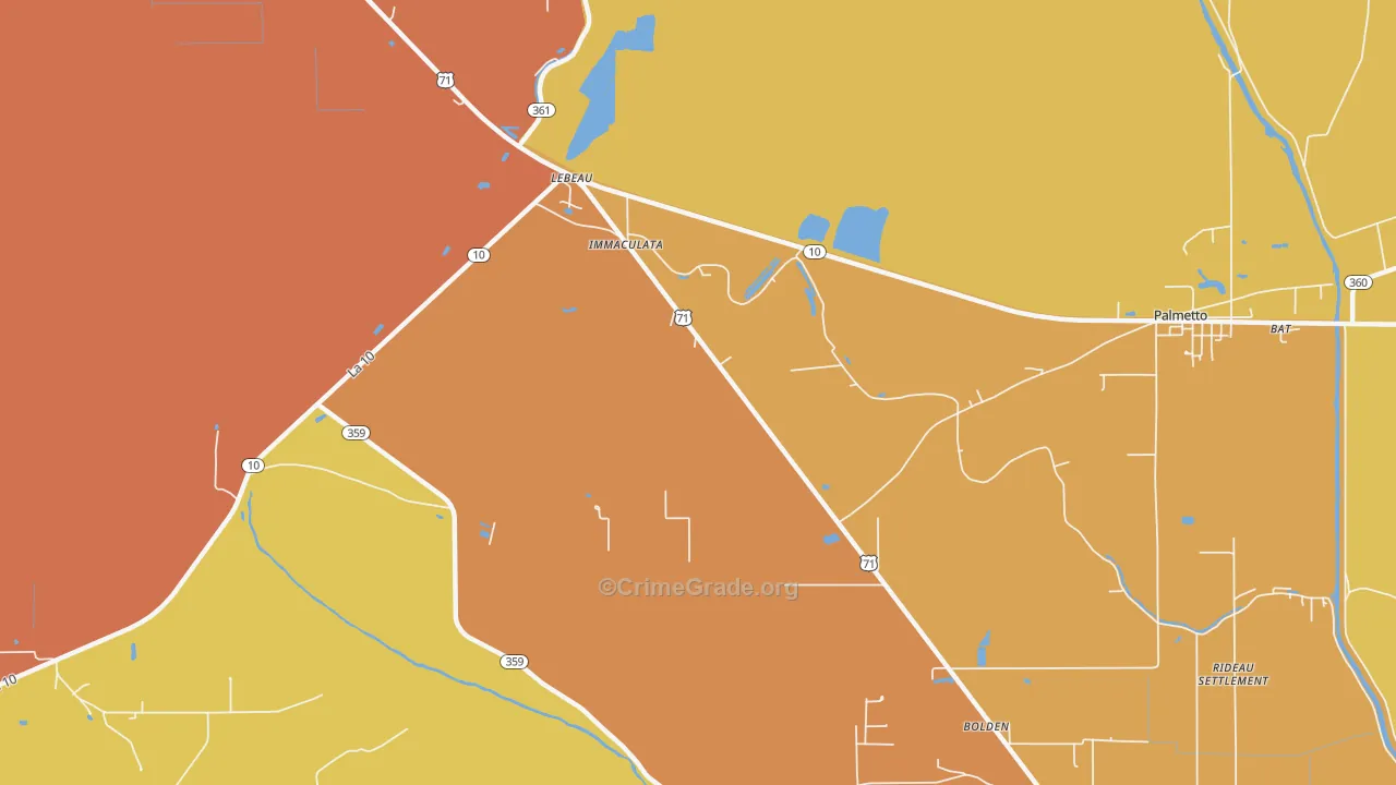 Rosa, LA Map of Vandalism Rates