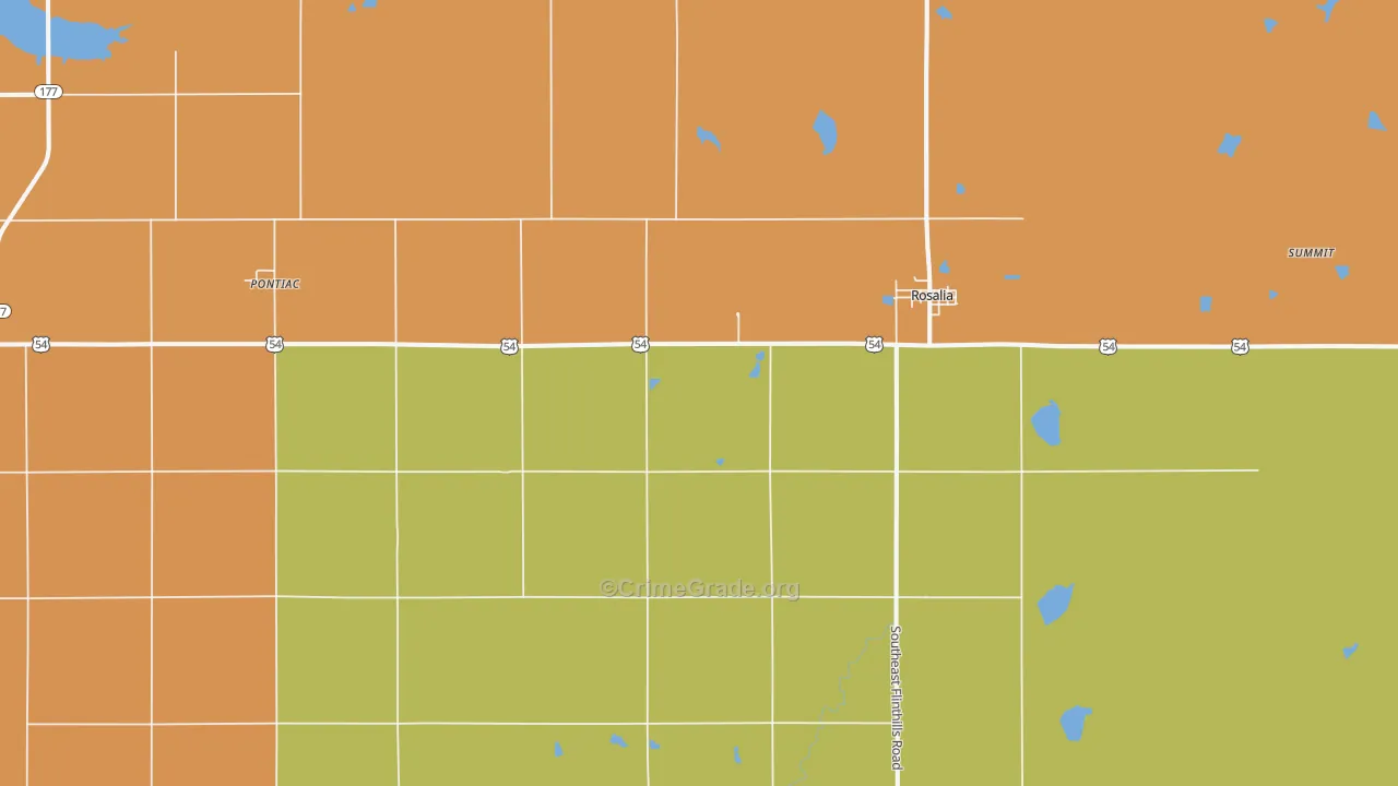 Rosalia, KS Map of Vandalism Rates