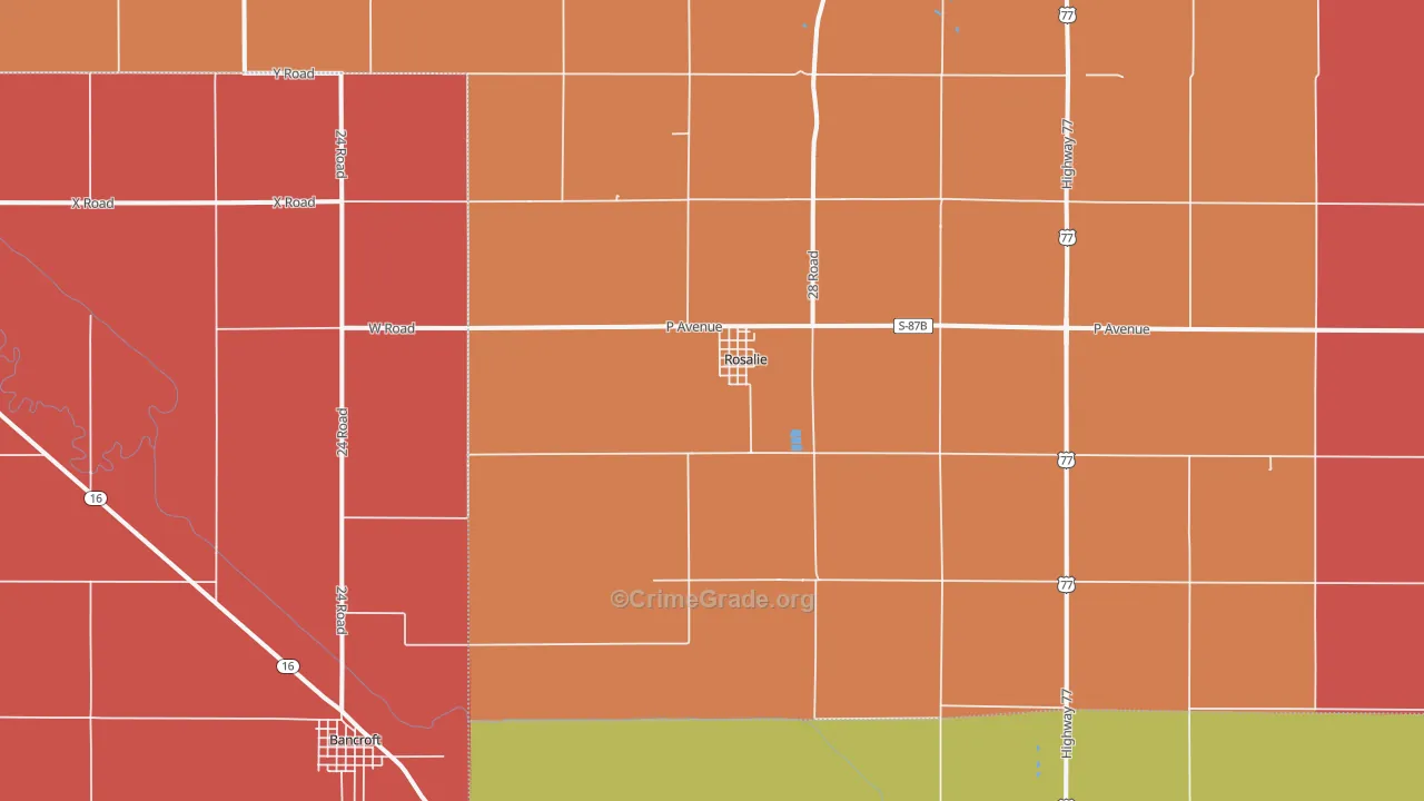 Rosalie, NE Map of Vandalism Rates