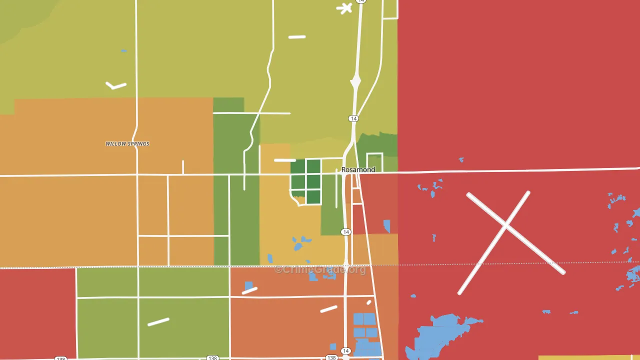 Rosamond, CA Map of Vandalism Rates
