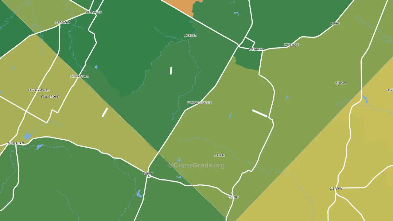 Rosanky, TX Map of Vandalism Rates