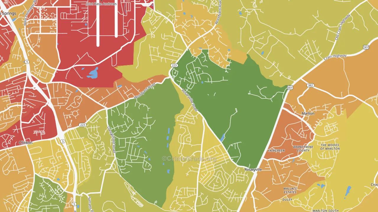 Rosaryville, MD Map of Vandalism Rates