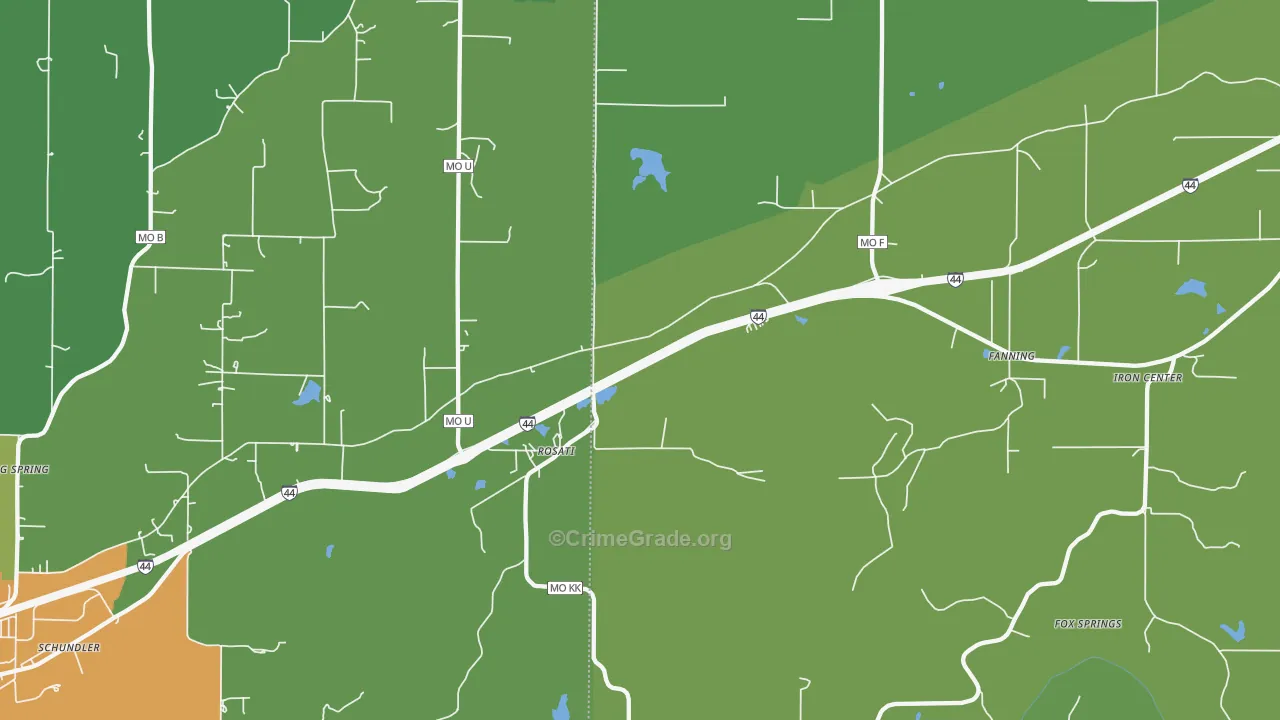 Rosati, MO Map of Vandalism Rates