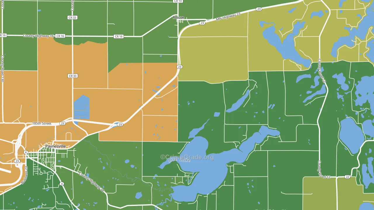 Roscoe, MN Map of Vandalism Rates