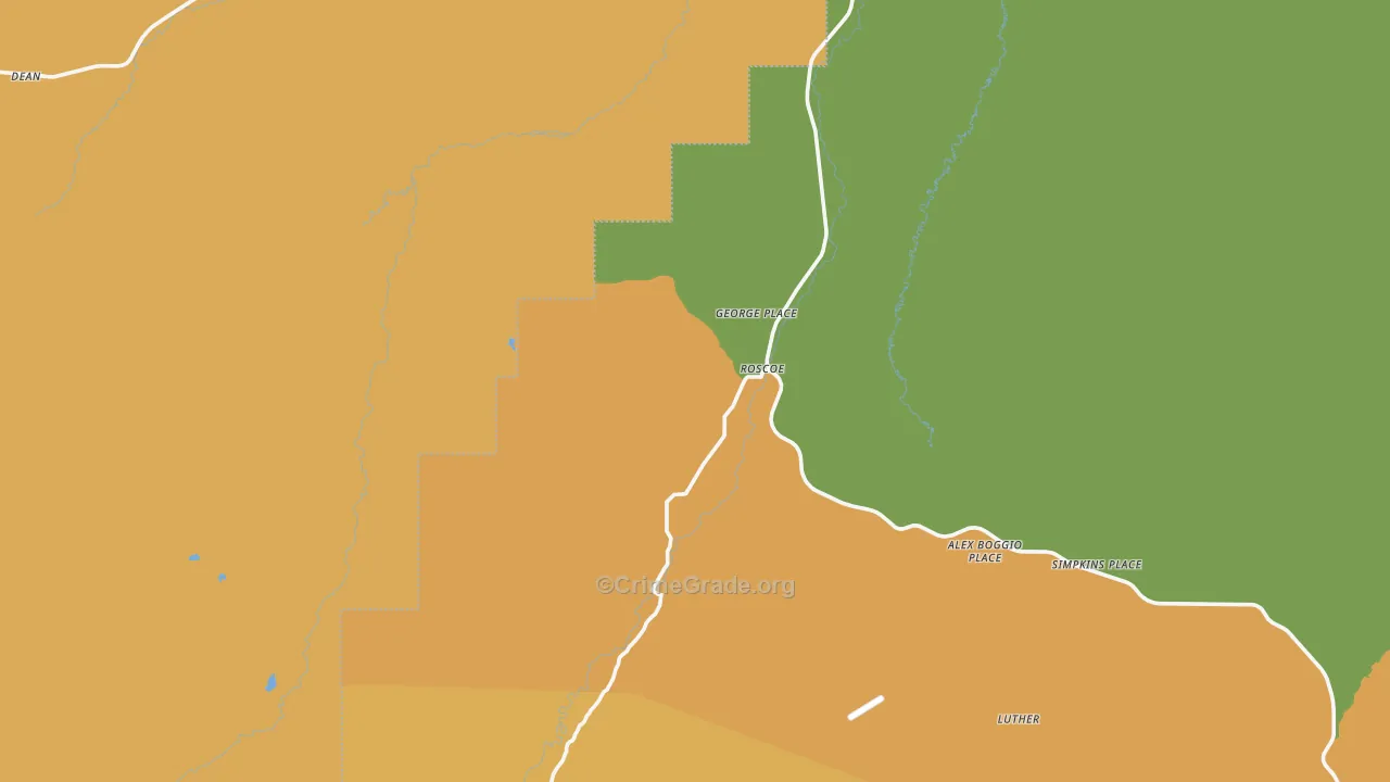 Roscoe, MT Map of Vandalism Rates