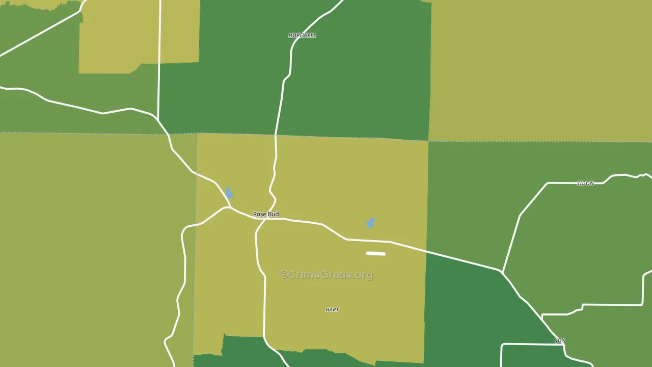 Rose Bud, AR Map of Vandalism Rates