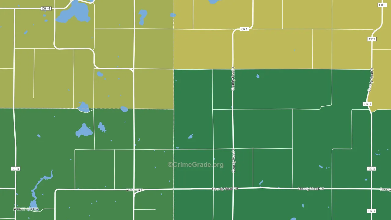 Rose City, MN Map of Vandalism Rates