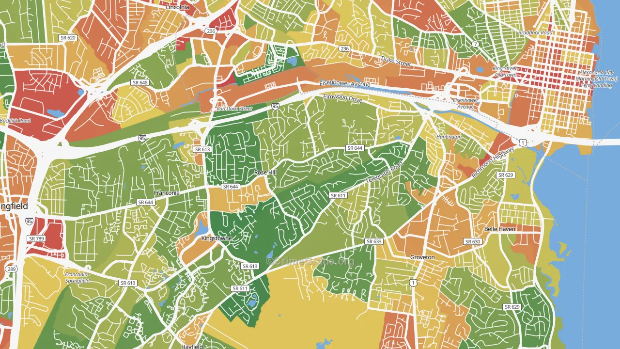 Rose Hill, Alexandria, VA Map of Vandalism Rates