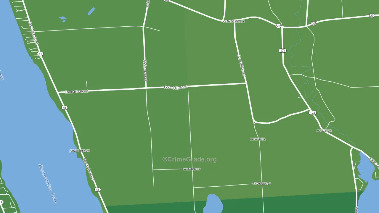 Rose Hill, NY Map of Vandalism Rates