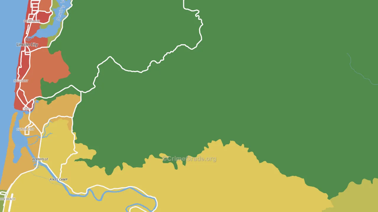 Rose Lodge, OR Map of Vandalism Rates