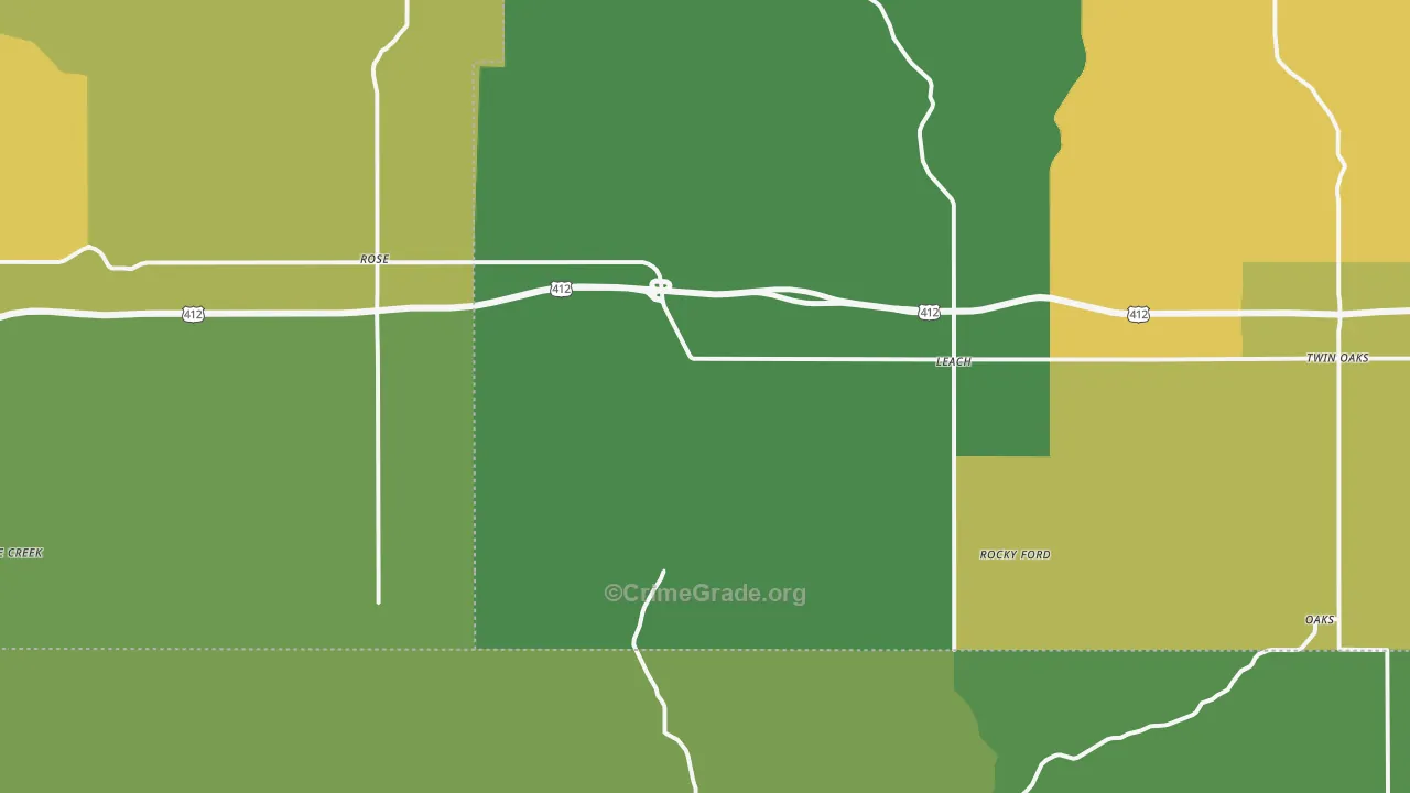 Rose, OK Map of Vandalism Rates