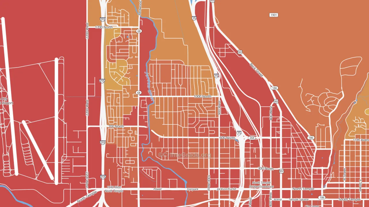 Rose Park, Salt Lake City, UT Map of Vandalism Rates