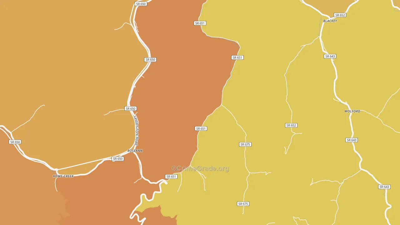 Roseann, VA Map of Vandalism Rates