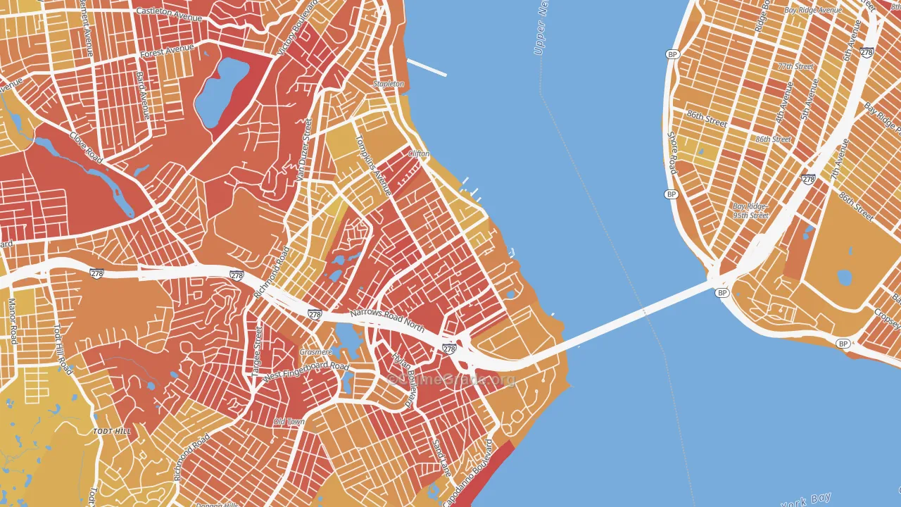 Rosebank, Staten Island, NY Map of Vandalism Rates