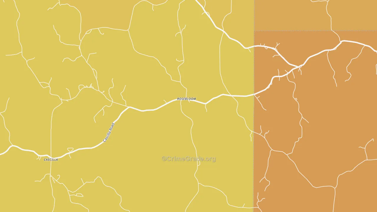 Rosebloom, MS Map of Vandalism Rates