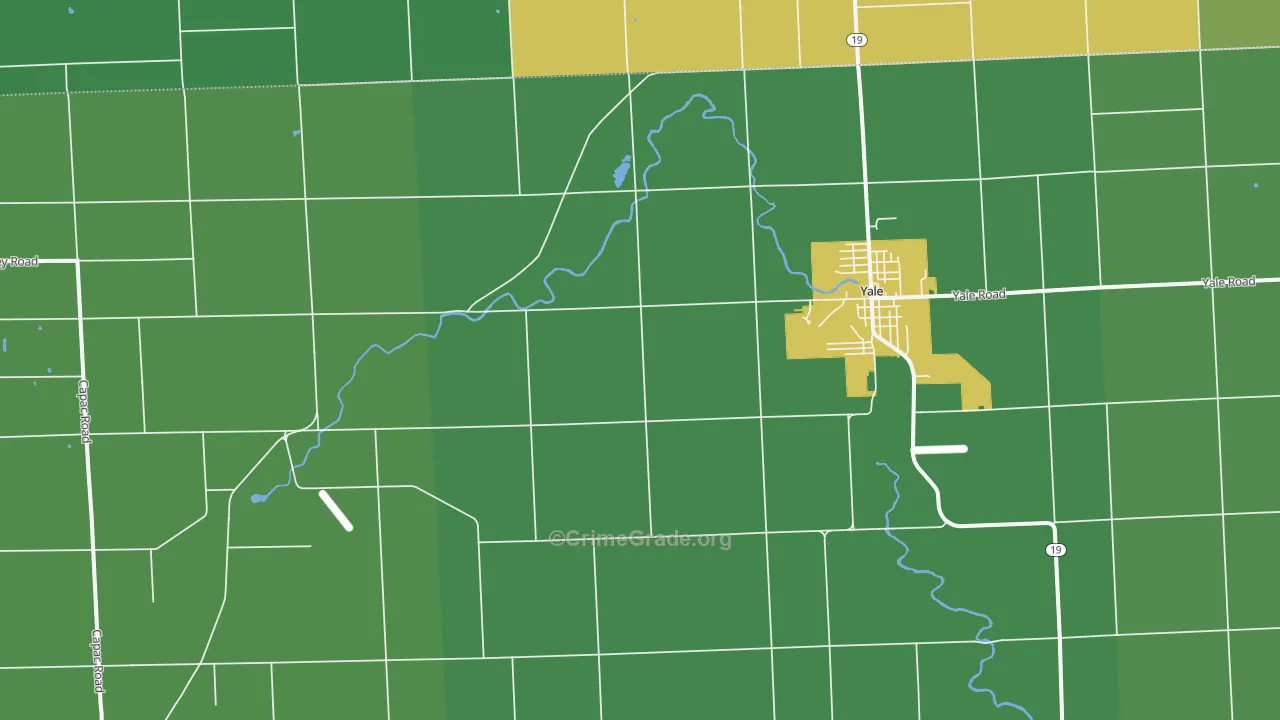 Roseburg, MI Map of Vandalism Rates