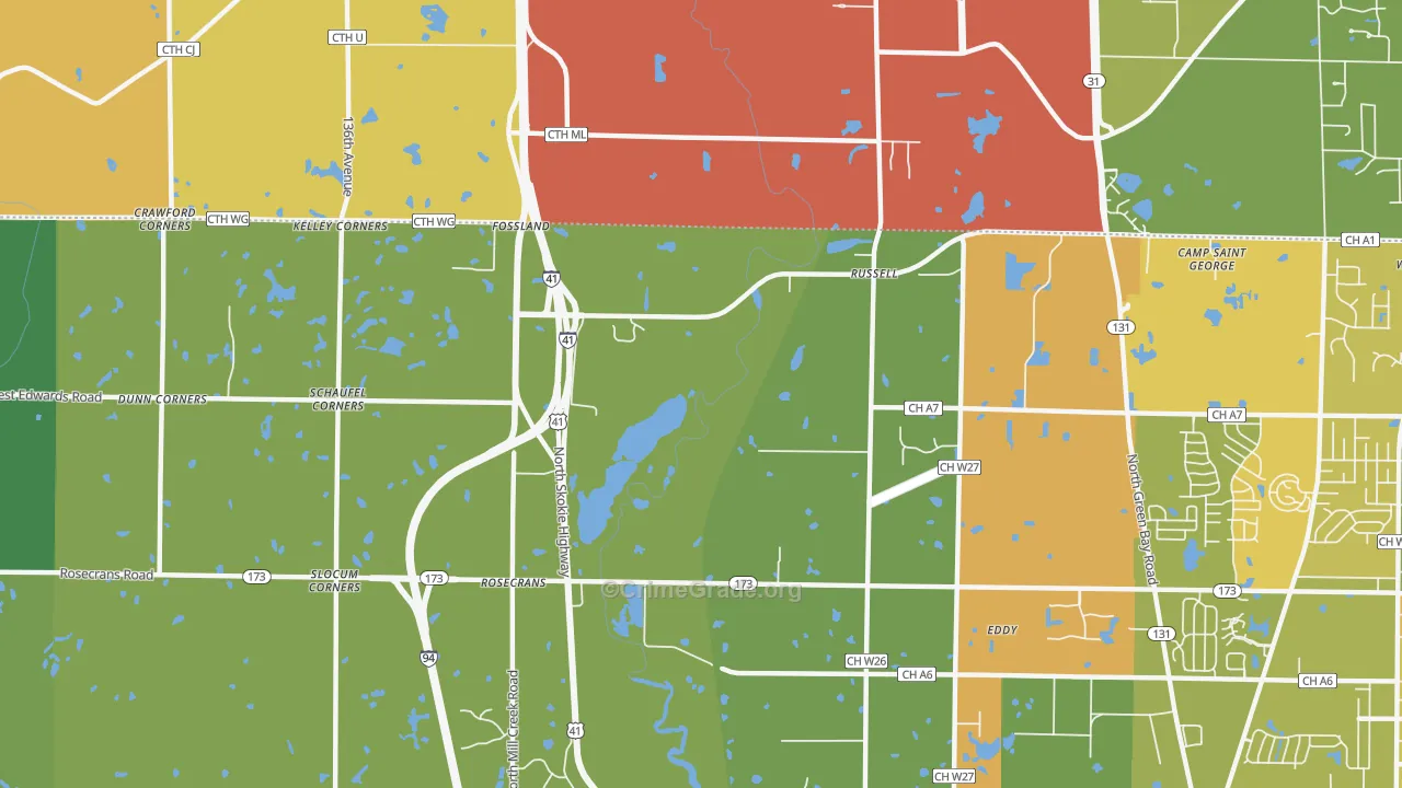 Rosecrans, IL Map of Vandalism Rates