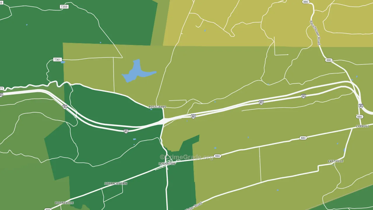 Rosecrans, PA Map of Vandalism Rates