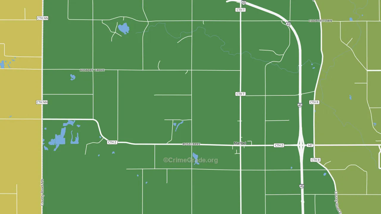 Rosecrans, WI Map of Vandalism Rates