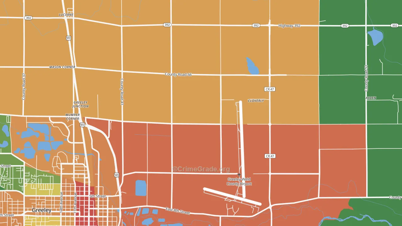 Rosedale, CO Map of Vandalism Rates