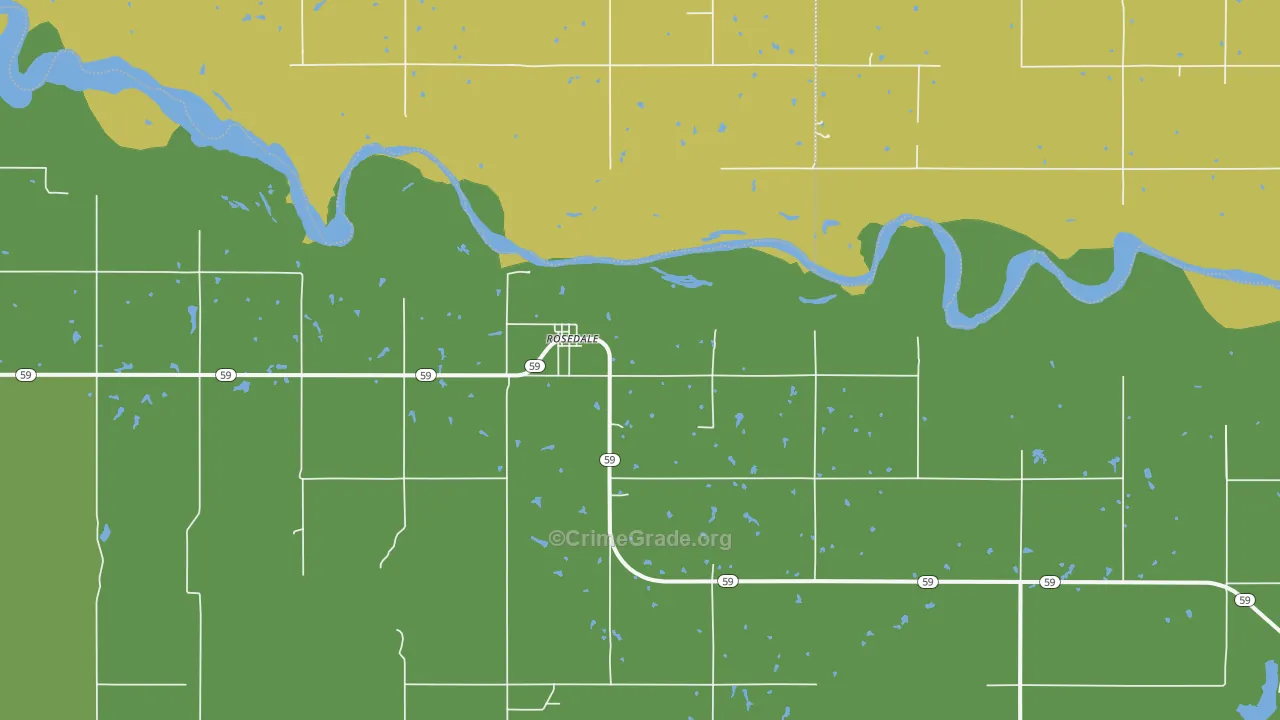 Rosedale, OK Map of Vandalism Rates
