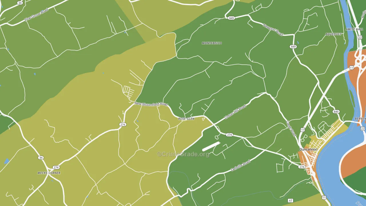 Roseglen, PA Map of Vandalism Rates