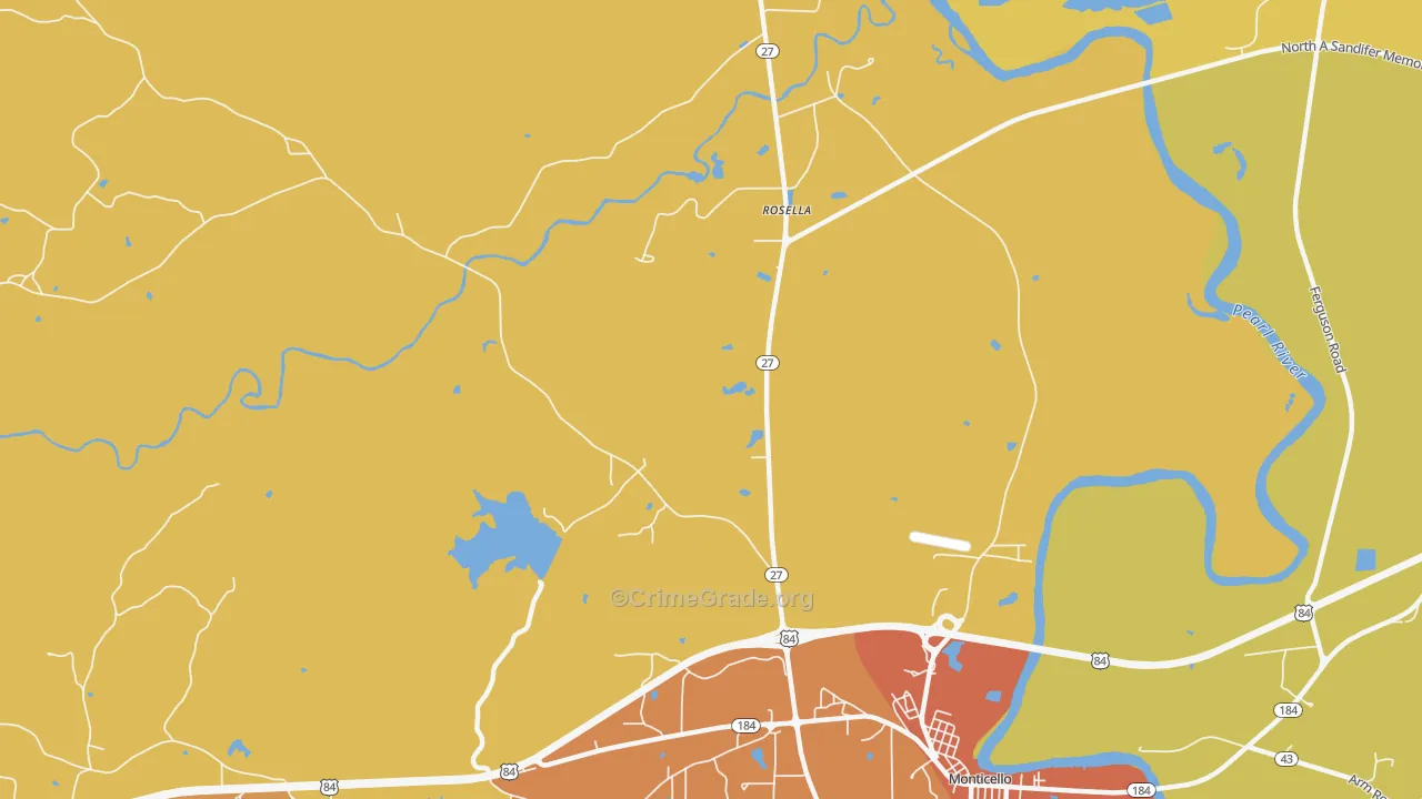 Rosella, MS Map of Vandalism Rates