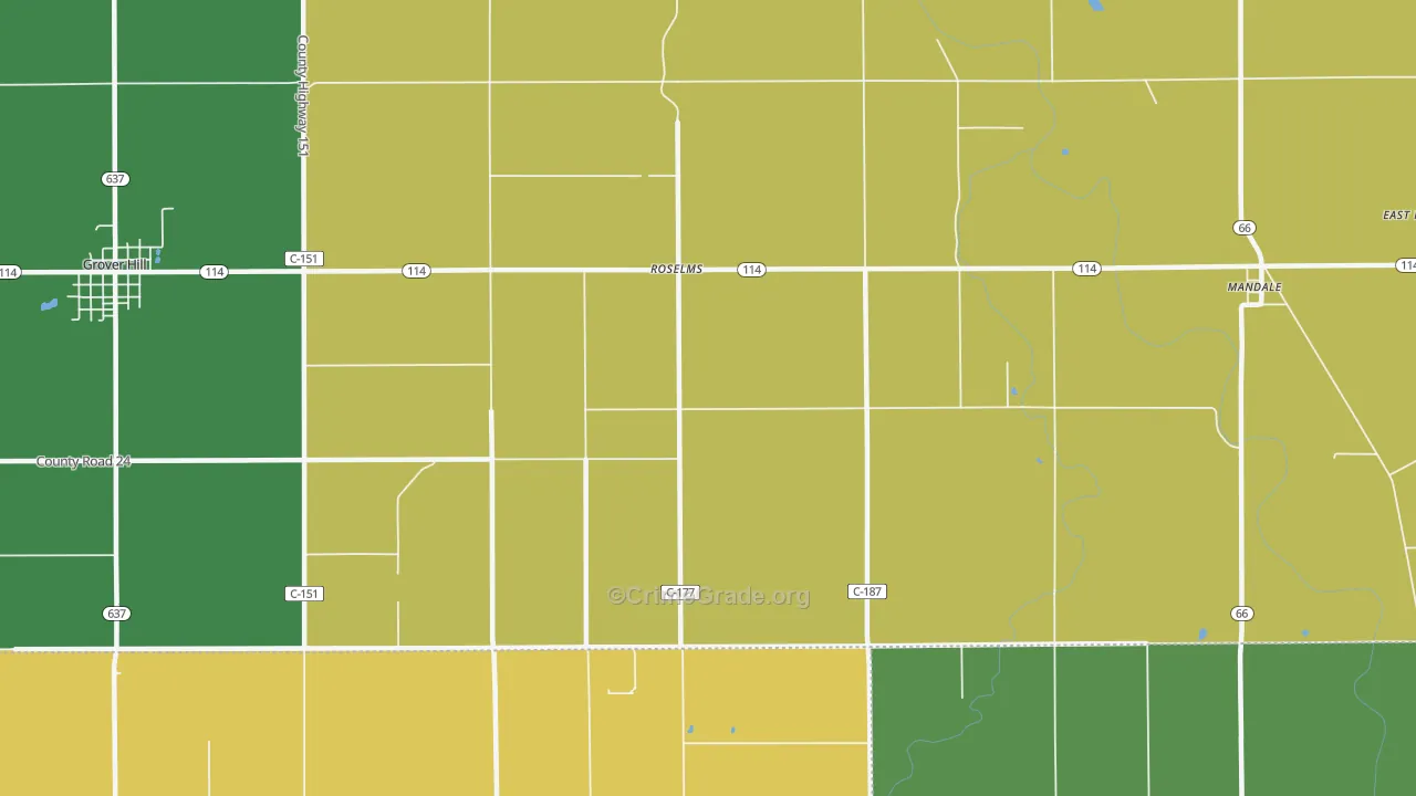 Roselms, OH Map of Vandalism Rates