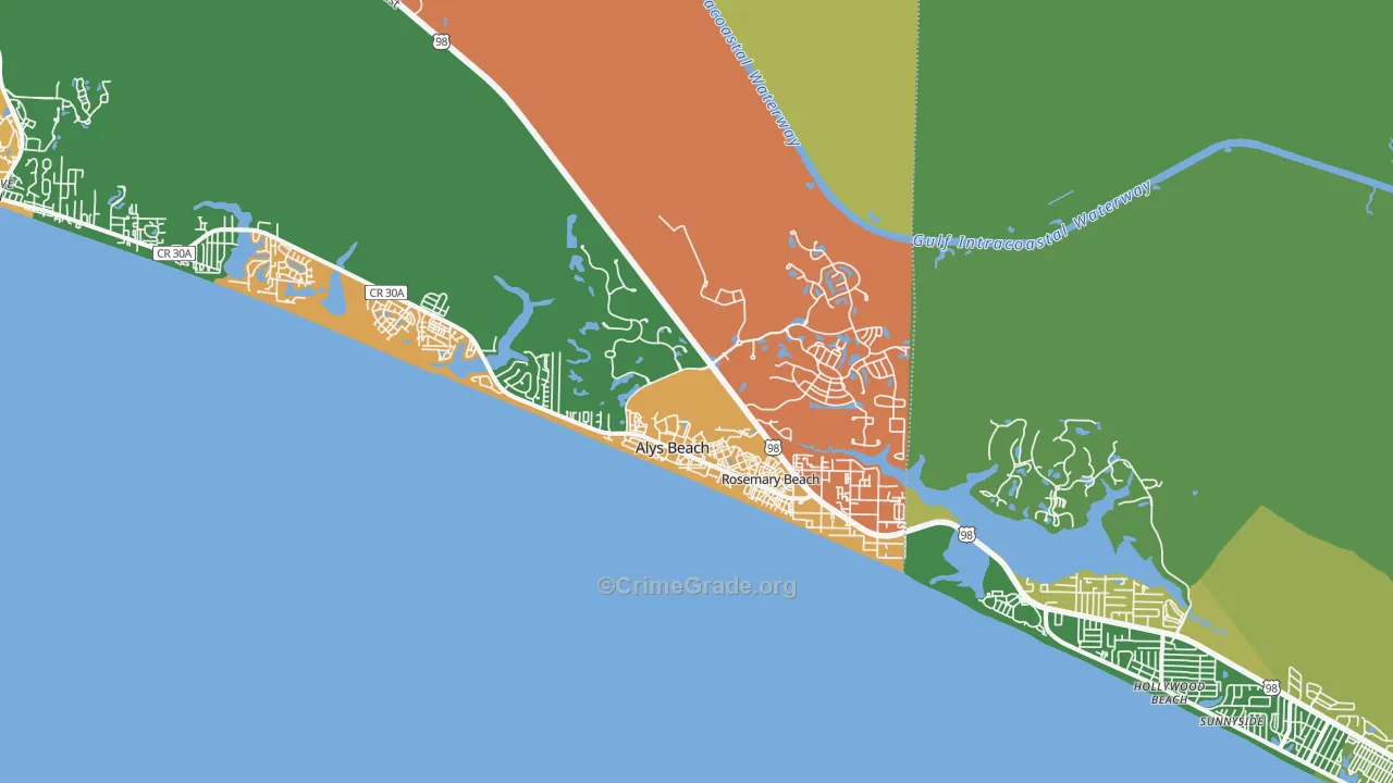 Rosemary Bch, FL Map of Vandalism Rates