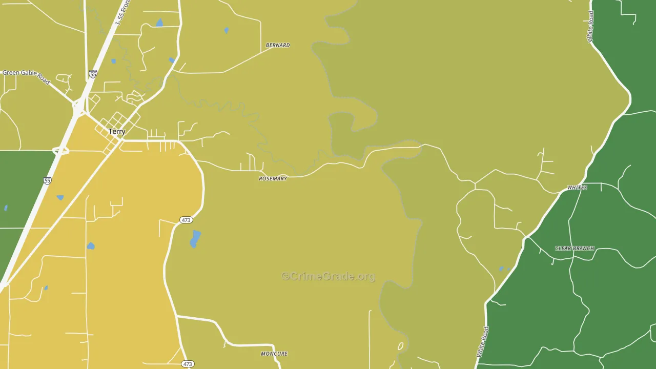 Rosemary, MS Map of Vandalism Rates