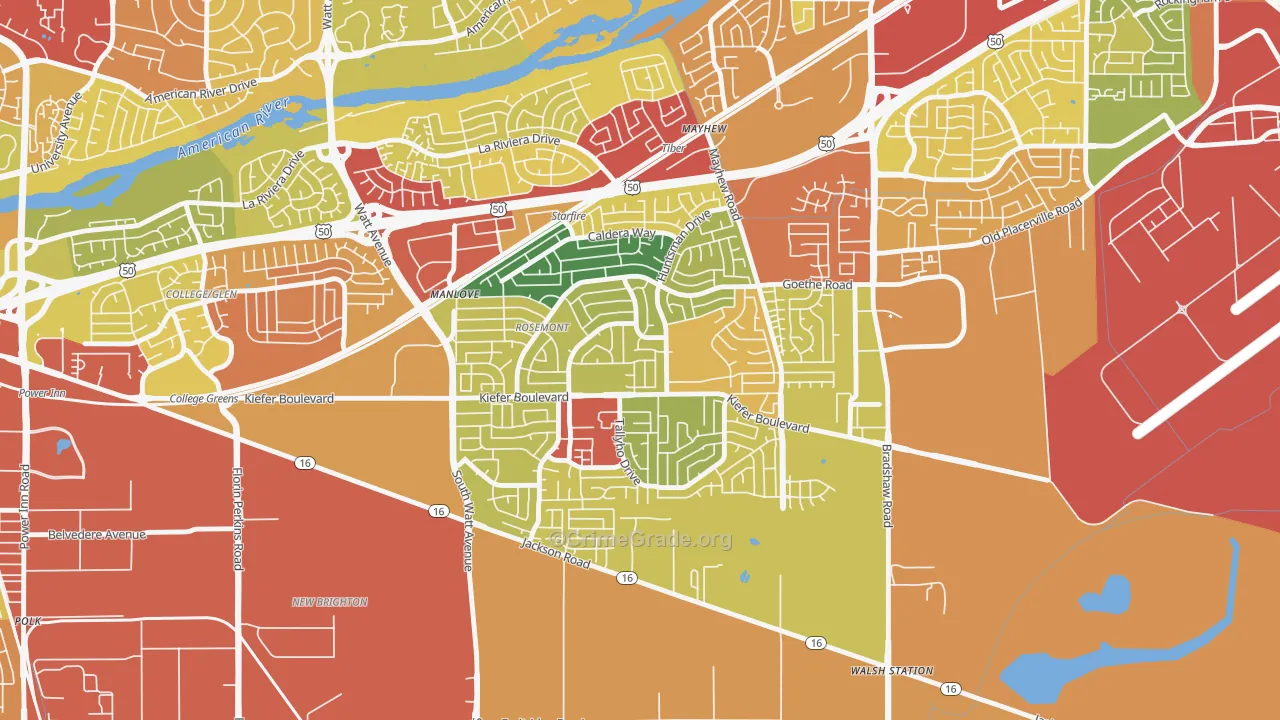 Rosemont, CA Map of Vandalism Rates