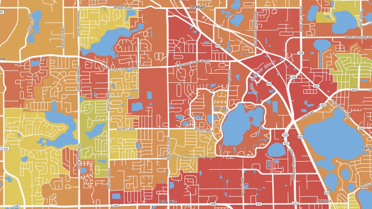 Rosemont North, Orlando, FL Map of Vandalism Rates