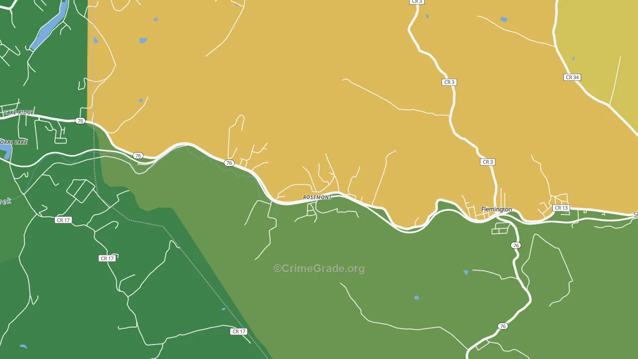 Rosemont, WV Map of Vandalism Rates