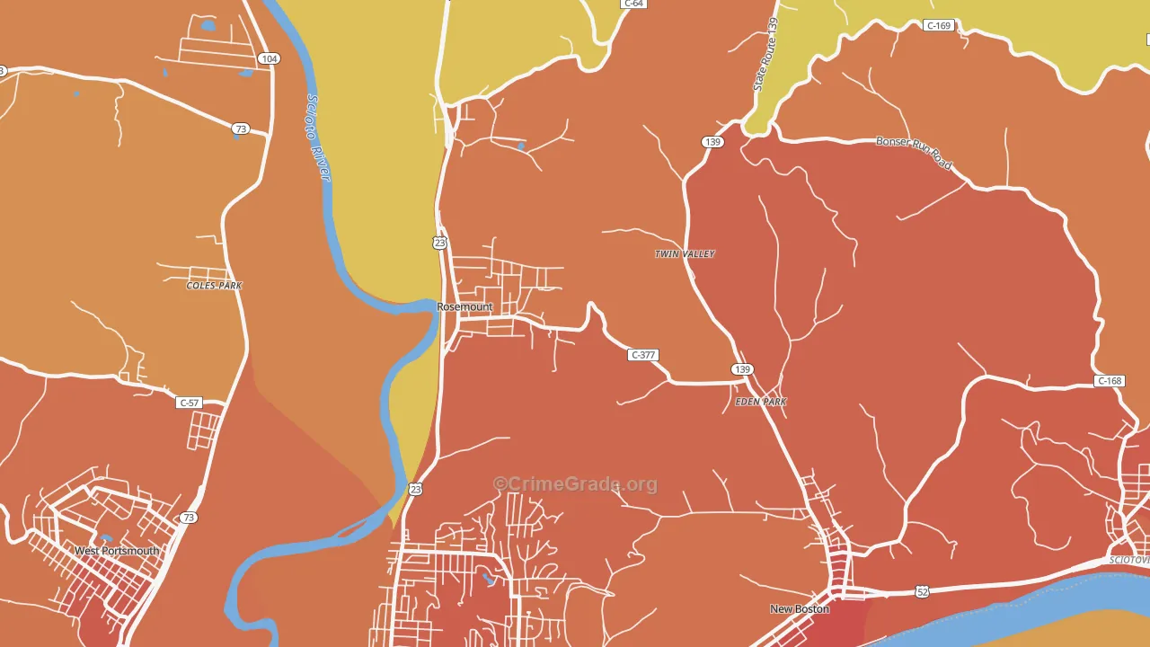 Rosemount, OH Map of Vandalism Rates