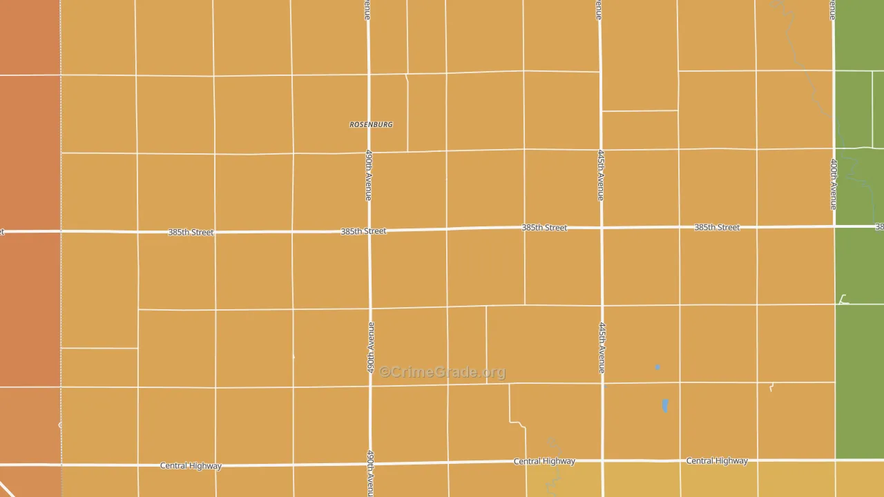 Rosenburg, NE Map of Vandalism Rates