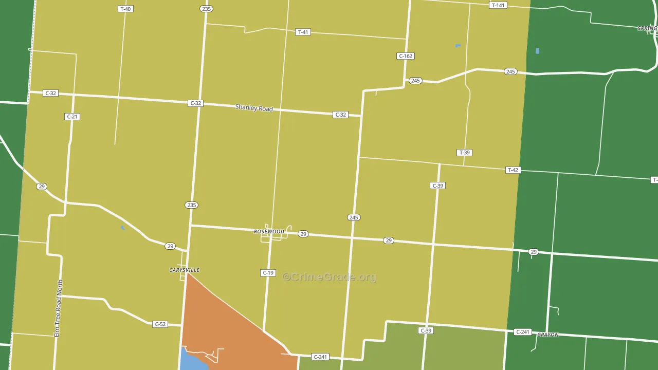 Rosewood, OH Map of Vandalism Rates