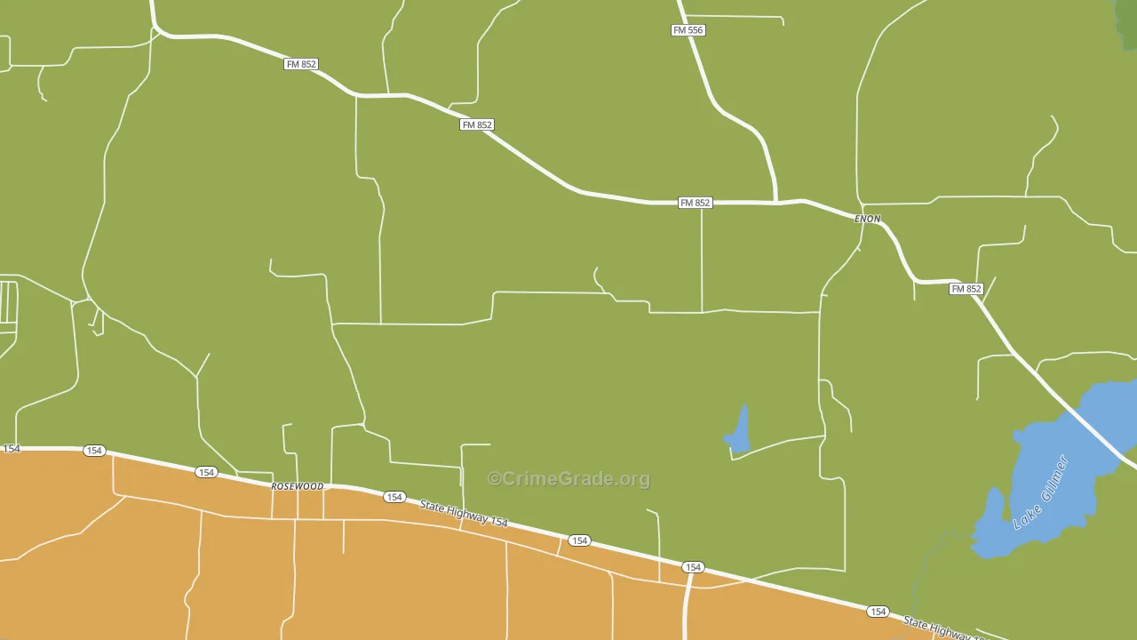 Rosewood, TX Map of Vandalism Rates