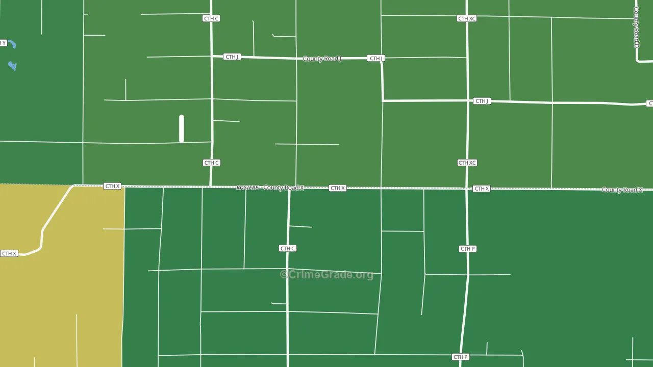 Rosiere, WI Map of Vandalism Rates
